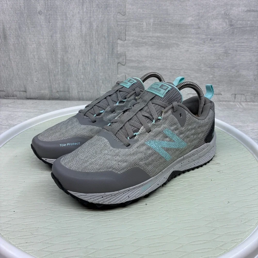 New Balance Nitrel v3 Trail Running Shoes Women's 8 Gray Blue Mesh WTNTRLG3